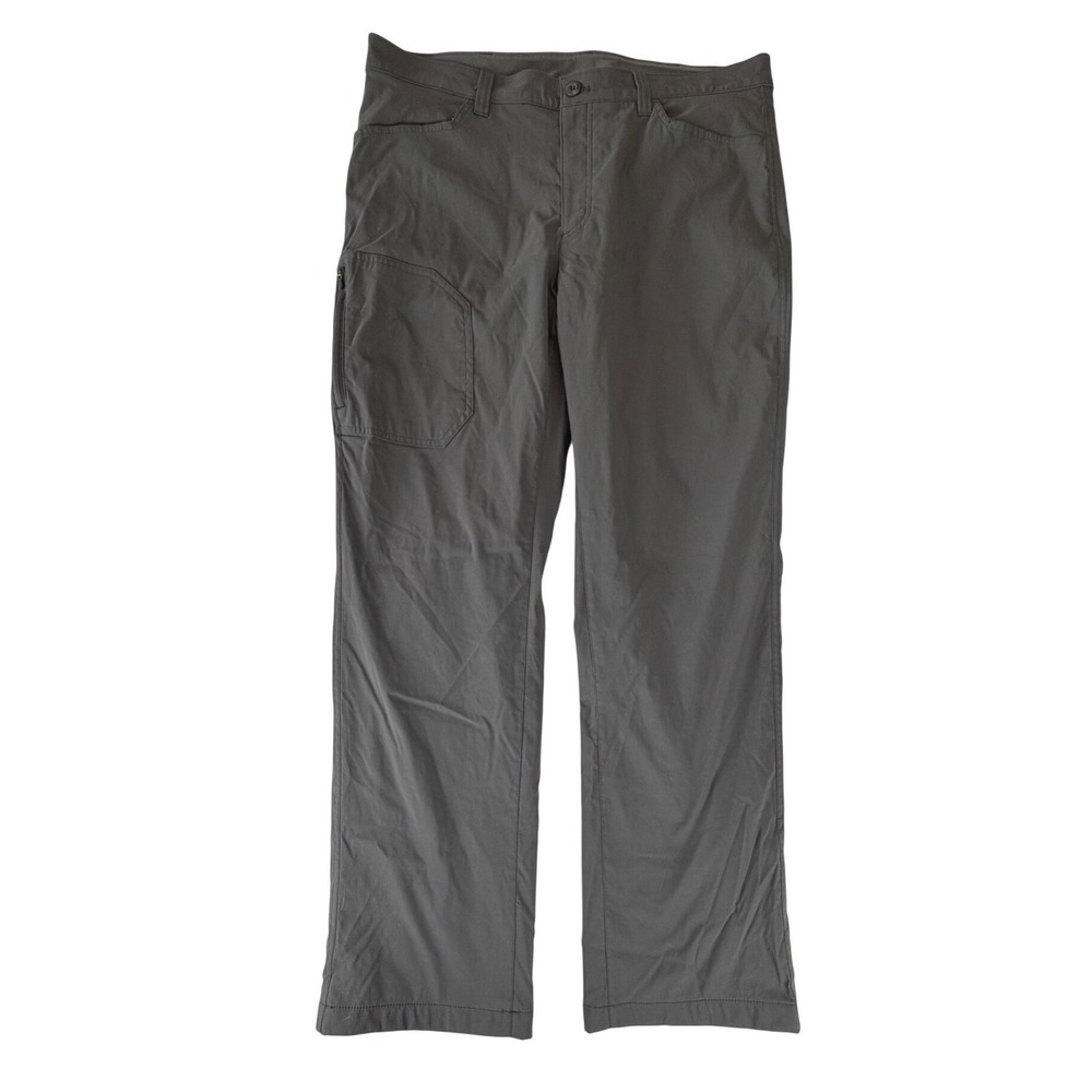 Eddie Bauer Mens Fleece Lined Pants 36x32 Gray Hiking Outdoor Cargo Straight Leg